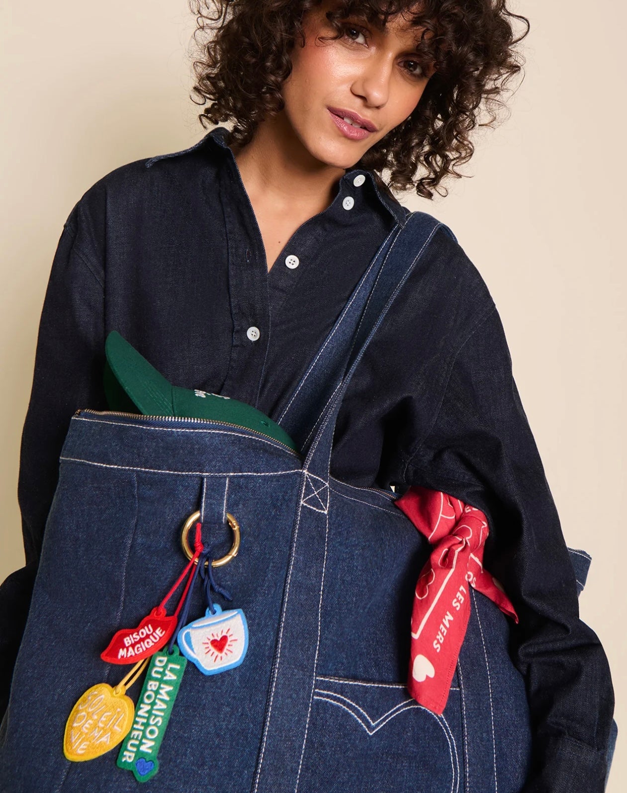 Extra-Large Tote Bag Denim Blue