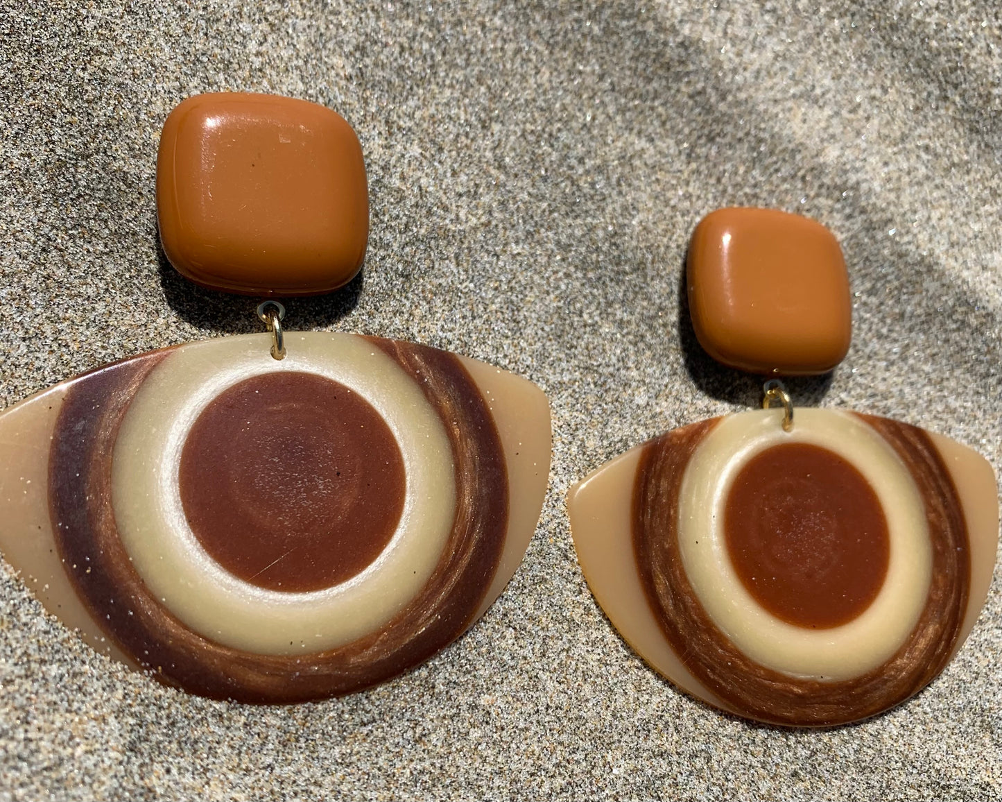 Constance Earrings Marble Brown - Francine Bramli