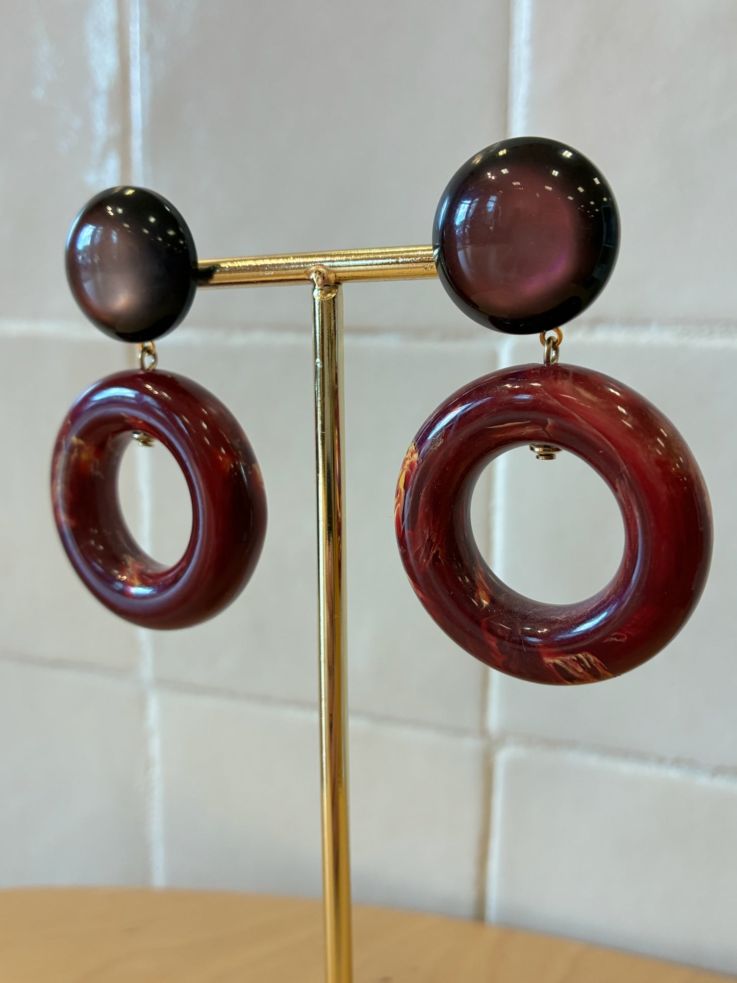 Vanilla M earrings burgundy