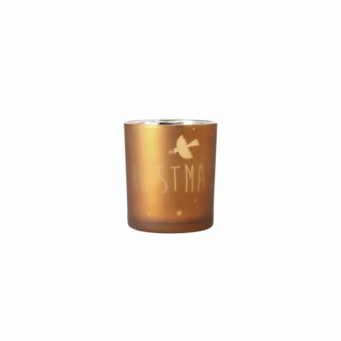 Tealight Holder - It’s Christmas Time Copper Gold