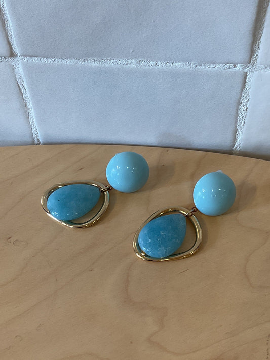 Aquamarine Short Earrings