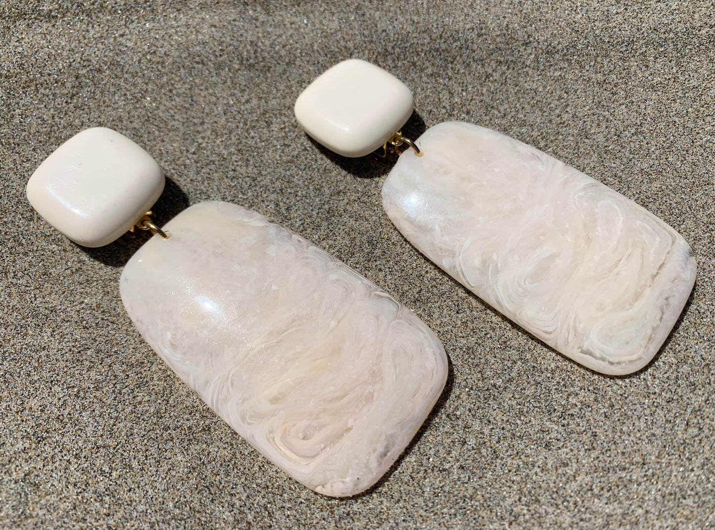 Charline Earrings Marble Cream/Beige - Francine Bramli