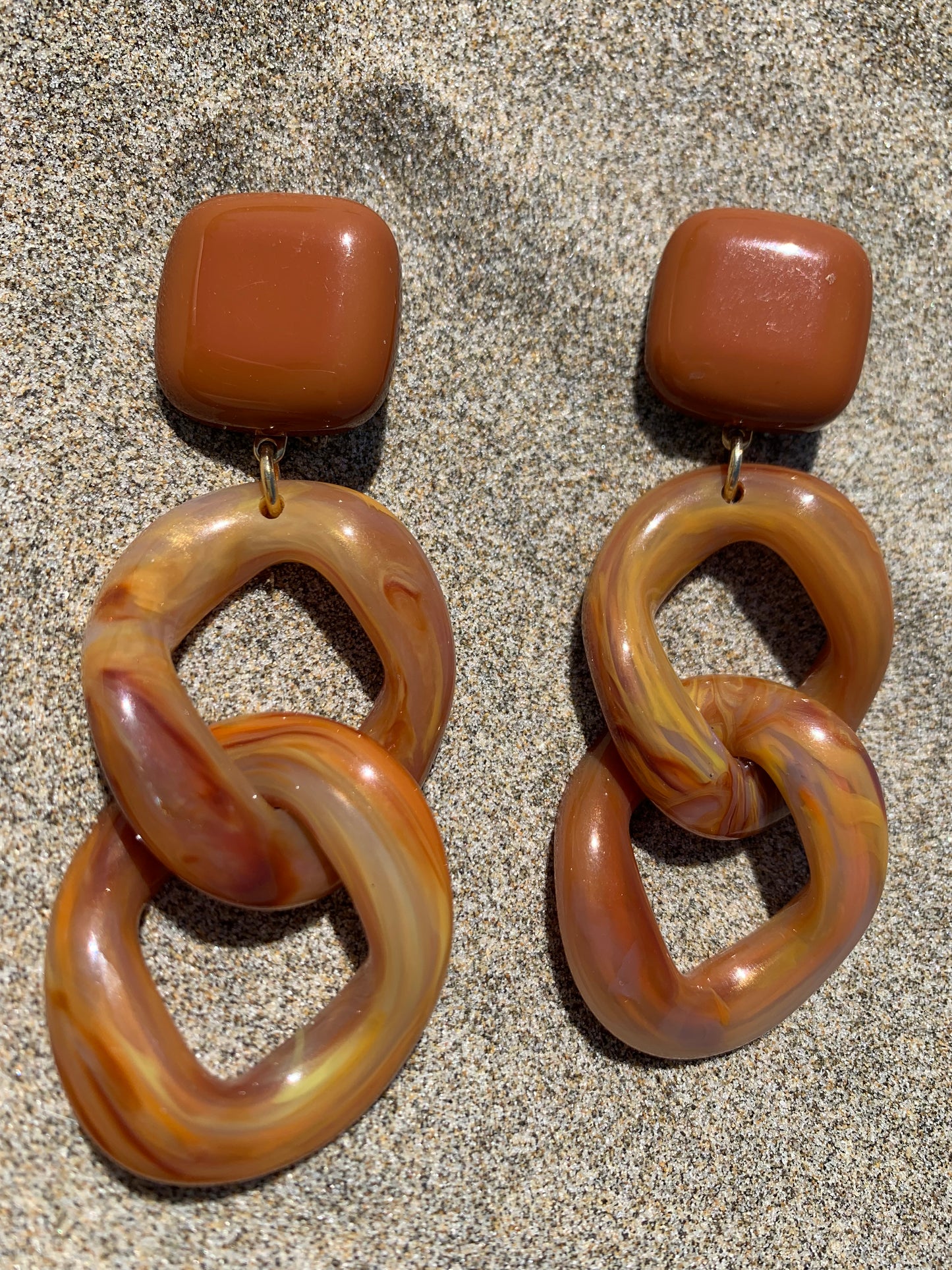 Maille Earrings Marble Brown
