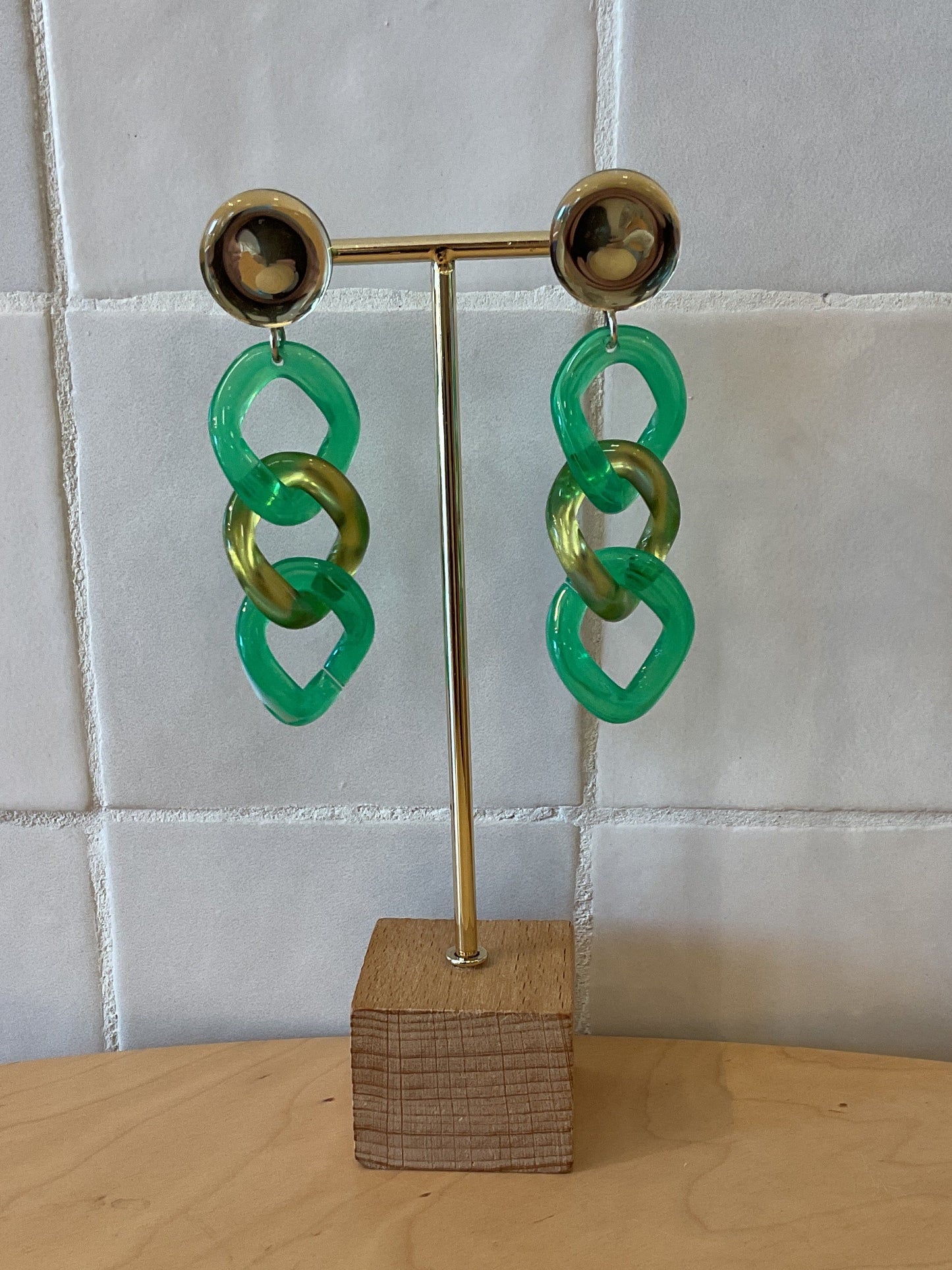 Maille Earrings Green