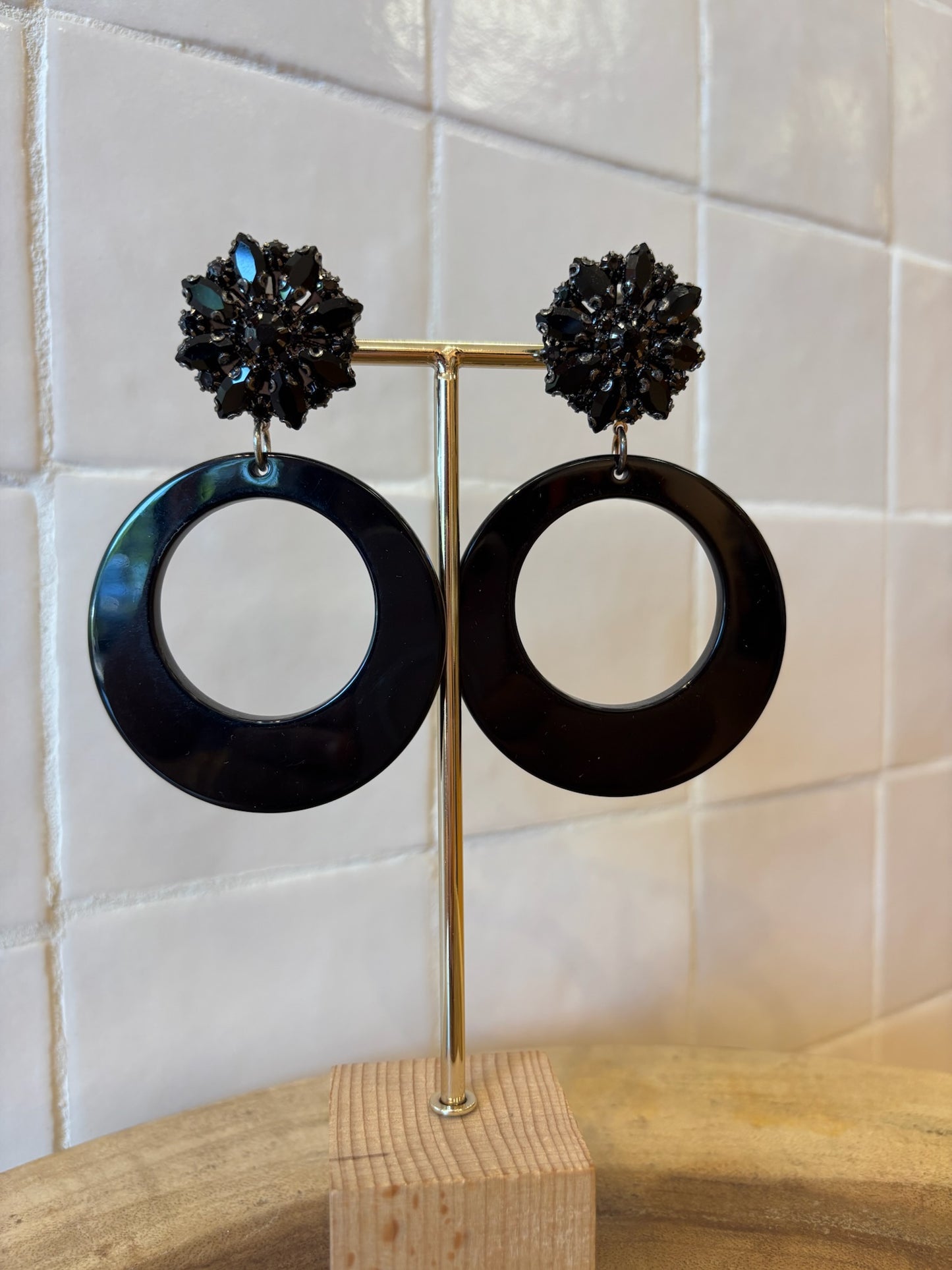Cloe XS Black Crystal earrings