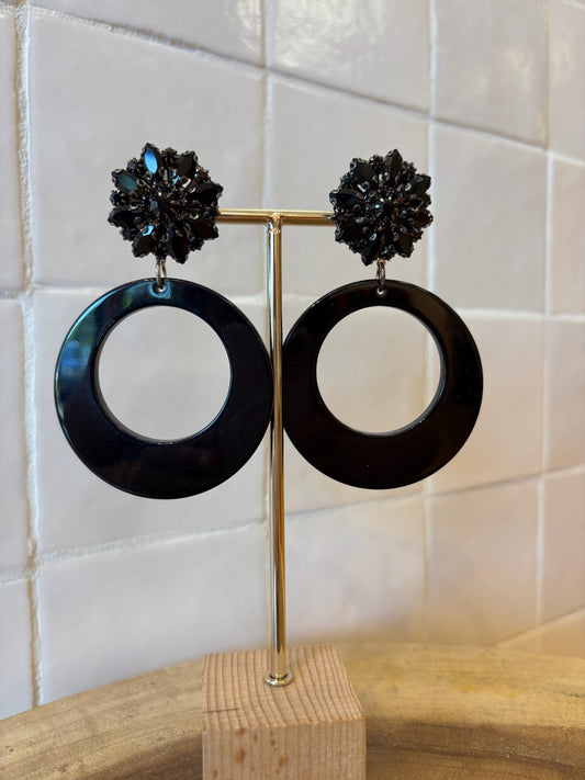 Cloe XS Black Crystal earrings