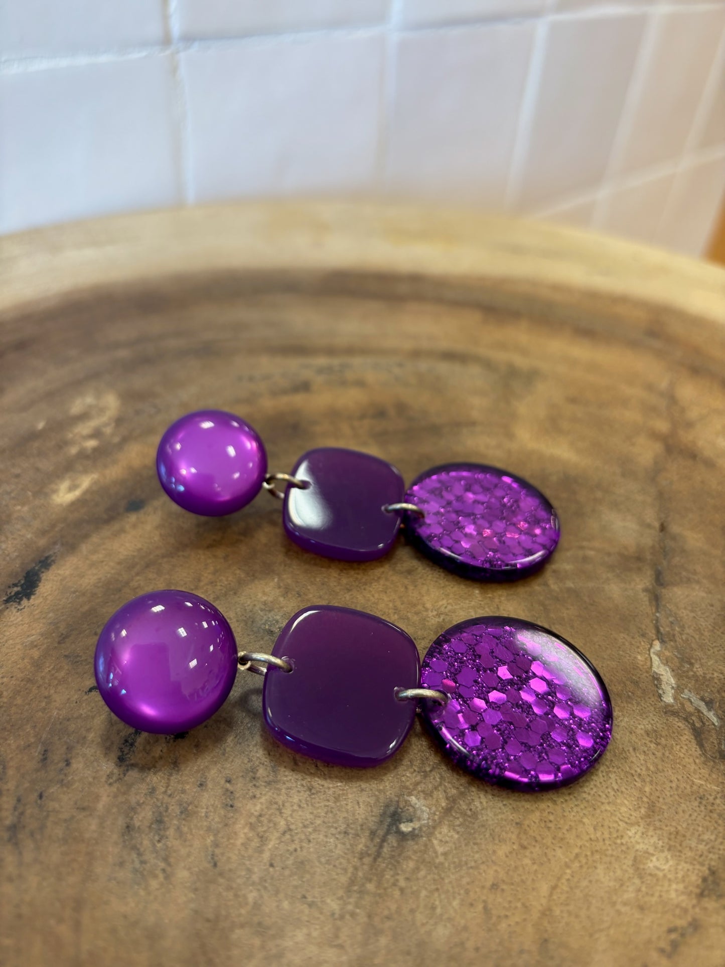 Copa glitter earrings purple