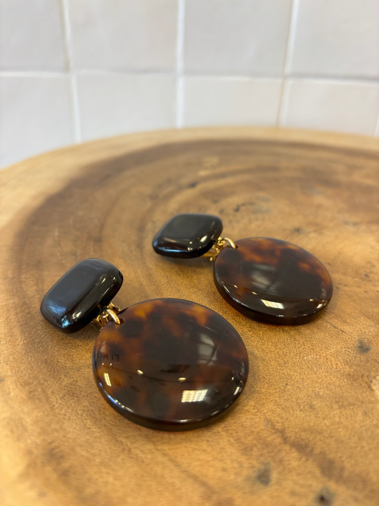 Colette earrings acetate brown