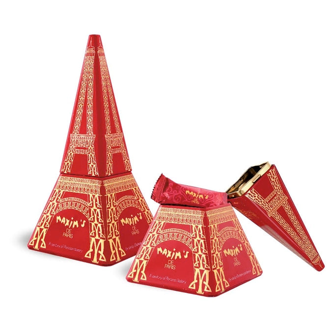 Eiffel Tower Tin Box Crepes biscuits chocolates - Maxim’s Paris