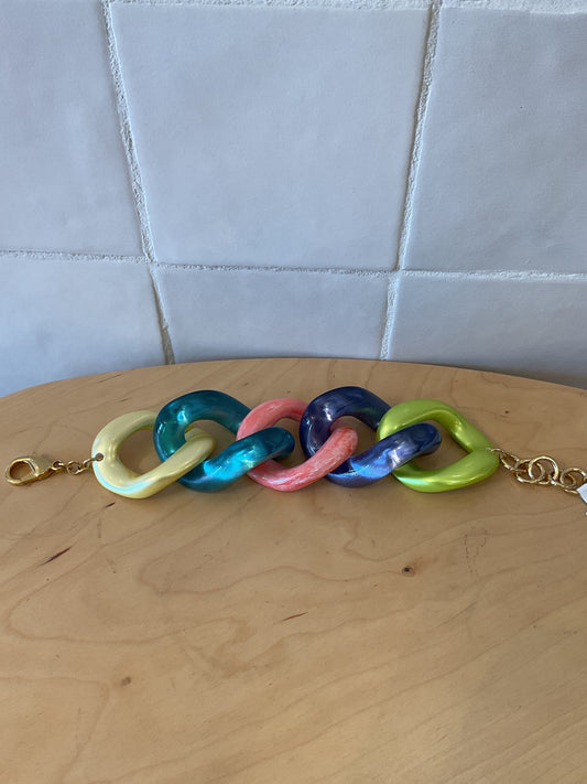 Maille Bracelet Yellow-Turquoise-Green-Purple