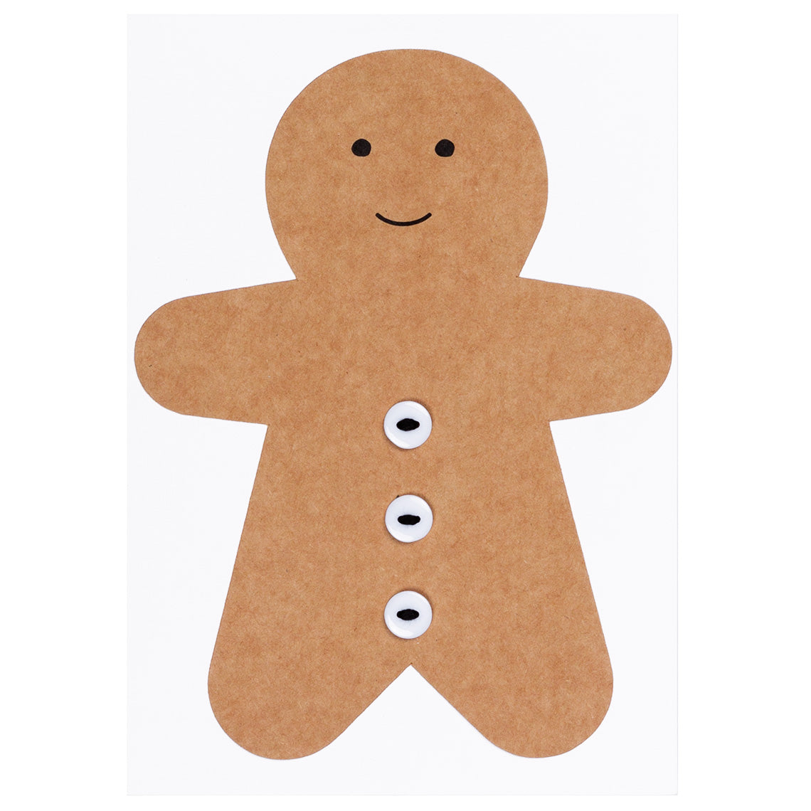 Christmas button card Gingerbread Greetings Card
