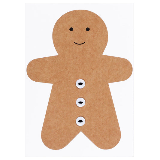 Christmas button card Gingerbread Greetings Card