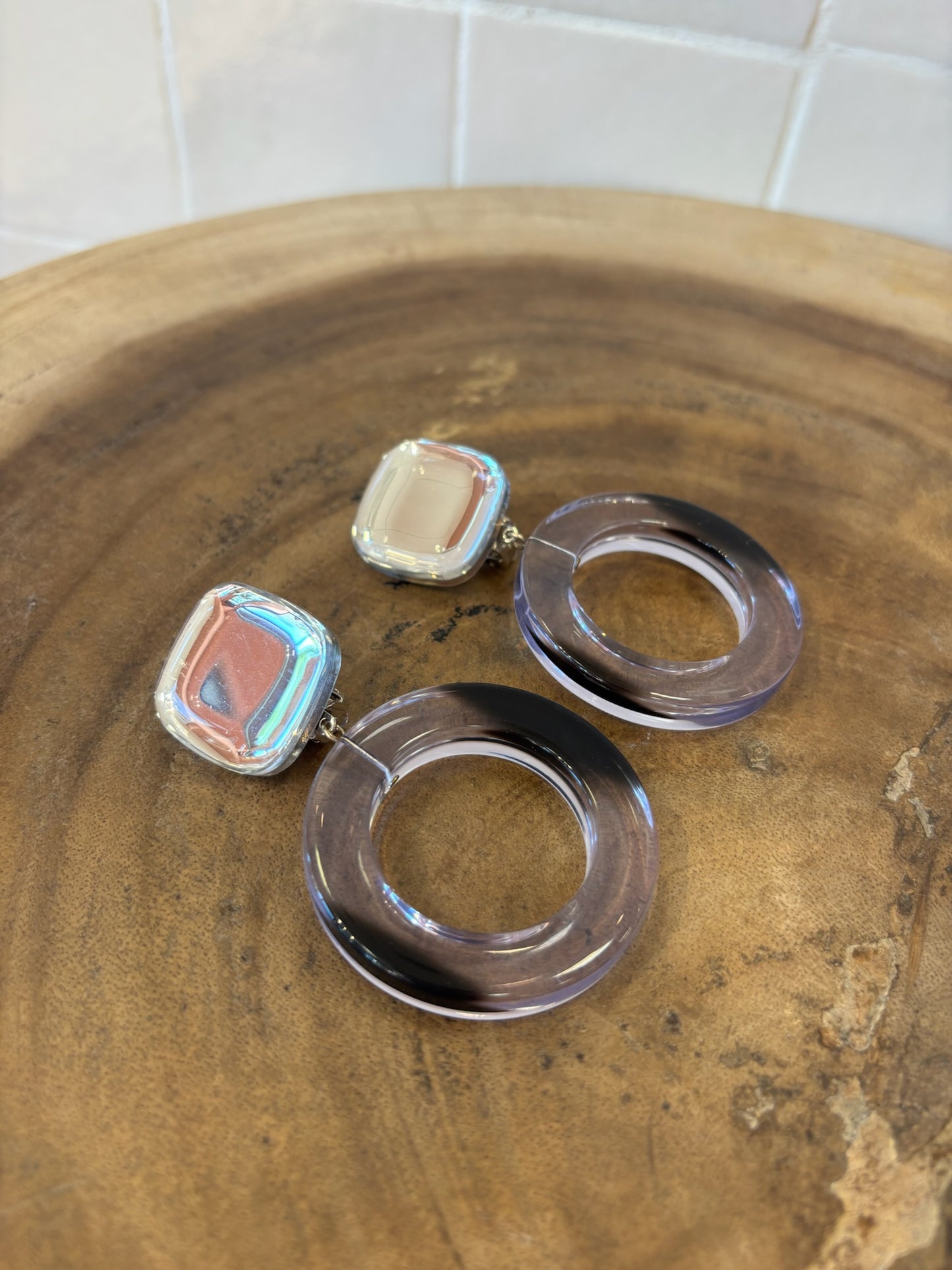 Comete S Earrings Grey Mirror
