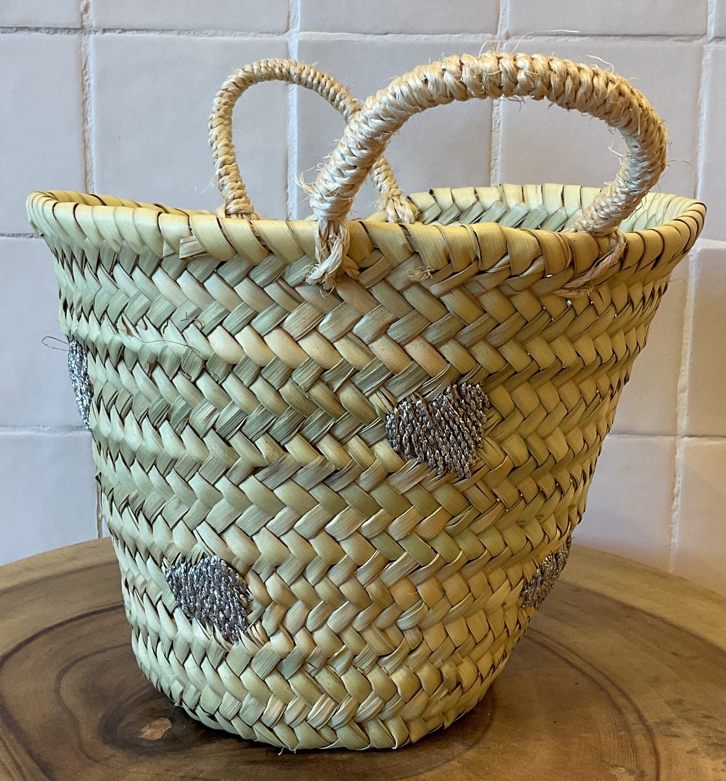 Moroccan Basket Bag All Hearts