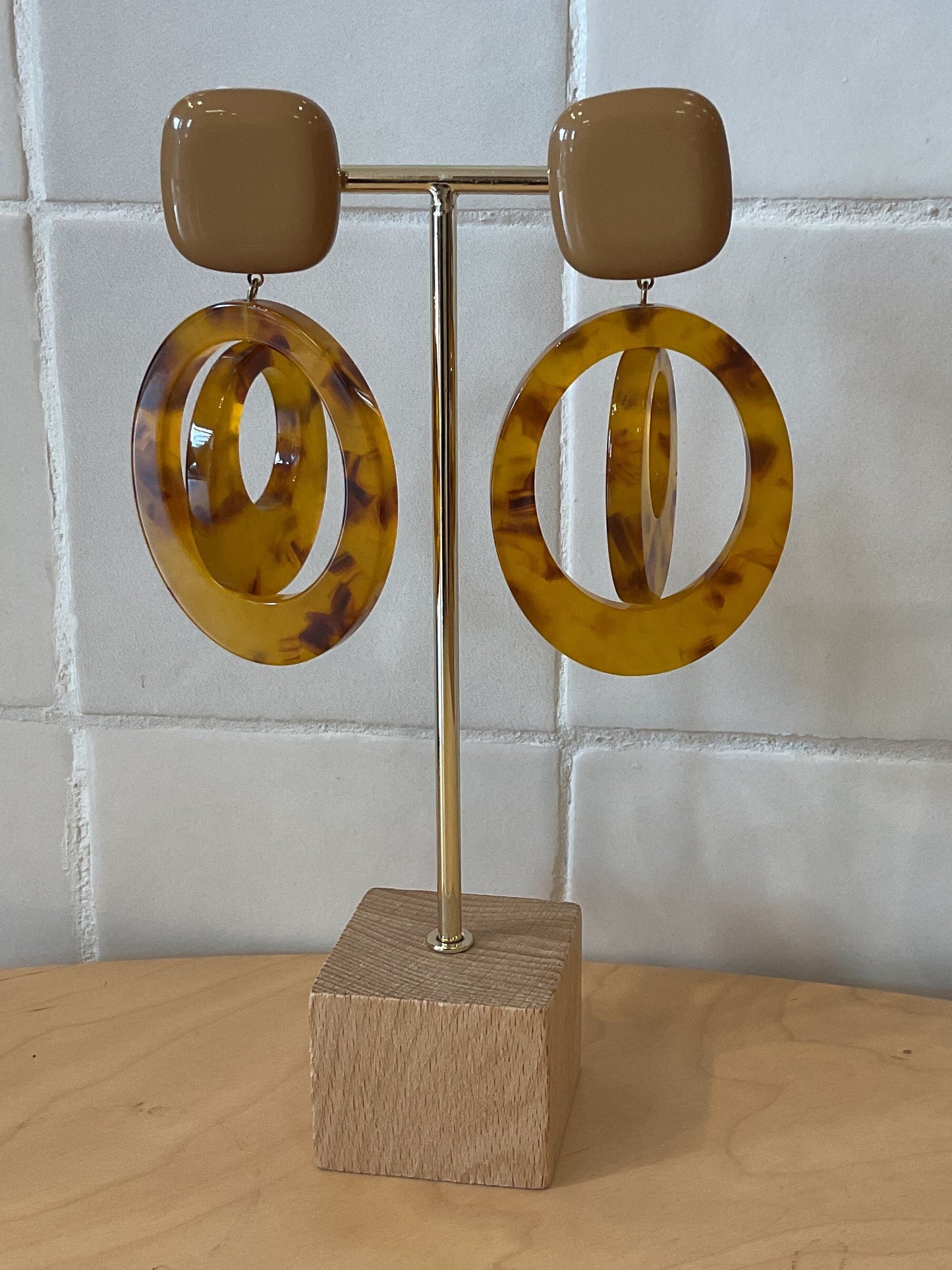 Miel pierced Earrings brown - Francine Bramli