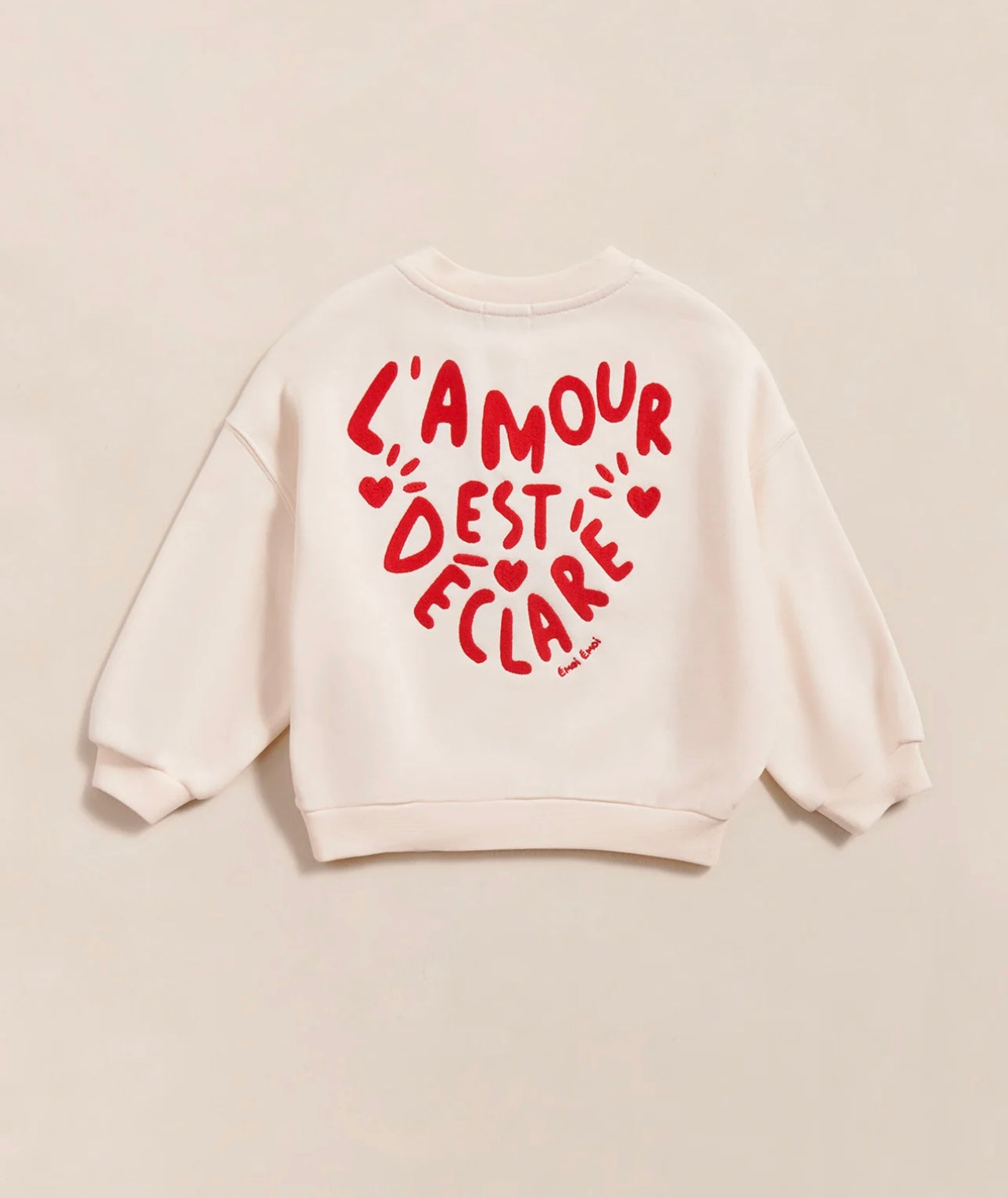 Sam Kids Sweat Cream “L’Amour est déclaré” Embroidered Red