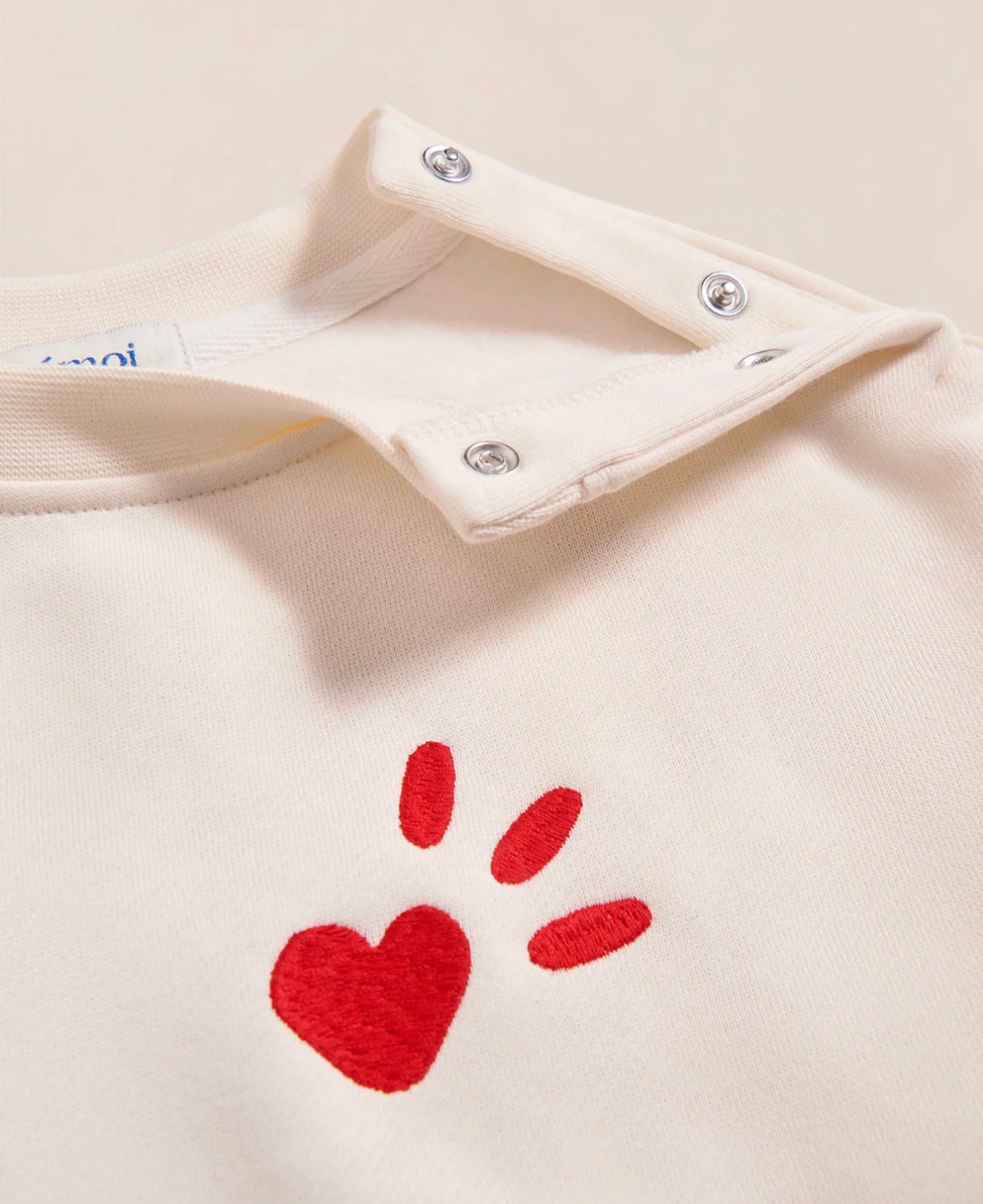 Sam Kids Sweat Cream “L’Amour est déclaré” Embroidered Red