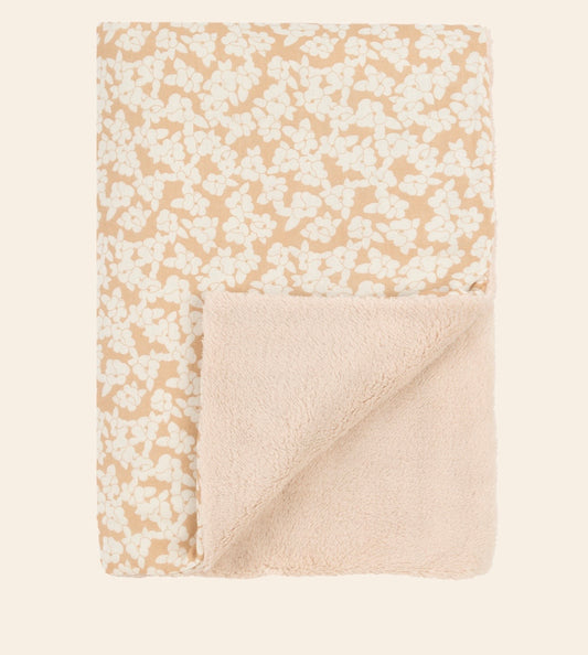 Wabi Sabi Baby blanket Washed double Muslin - Golden Brown Sakura Flowers