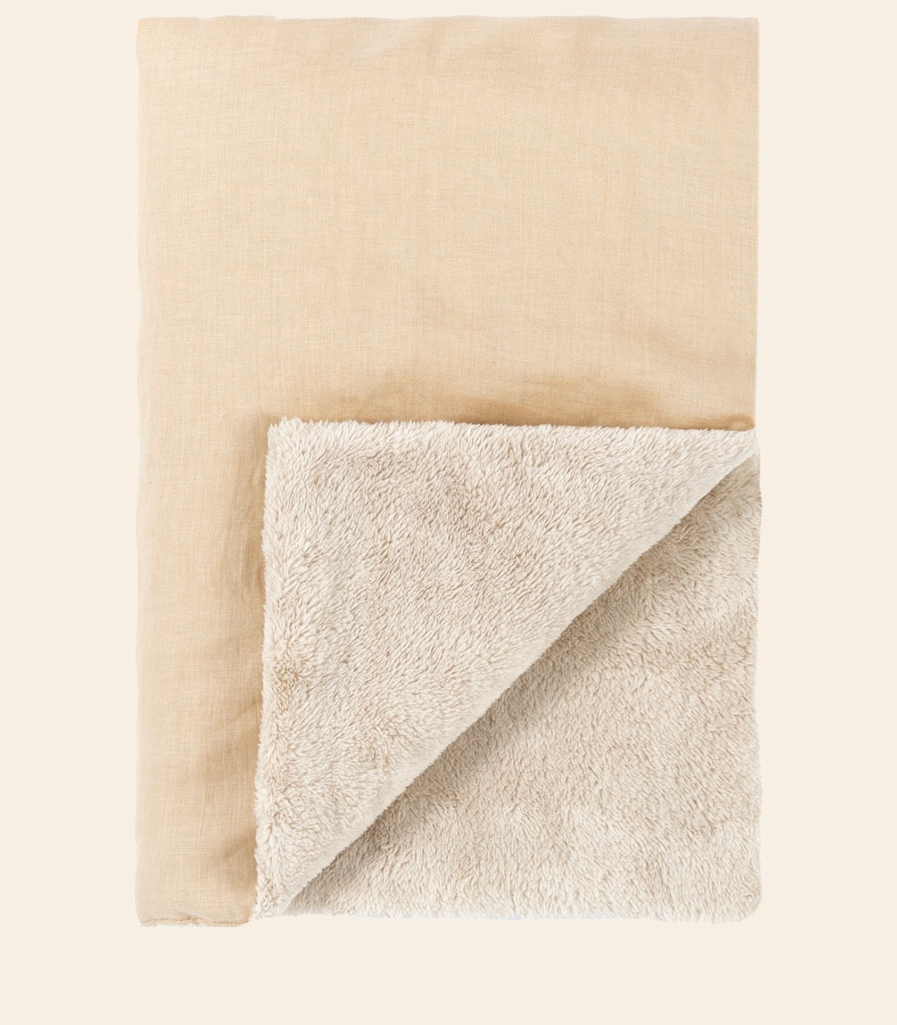 L1N0 Embroid winter blanket french linen - Sand