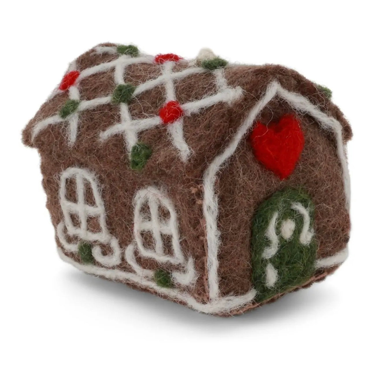 Big Gingerbread house with candy cane ornament