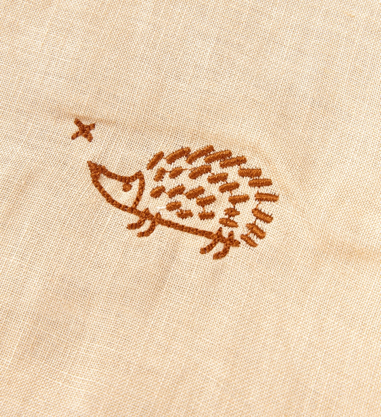 L1N0 Embroid winter blanket french linen - Sand
