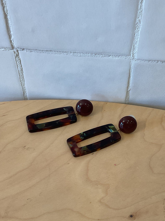 Pauline small earrings acetate brown & green
