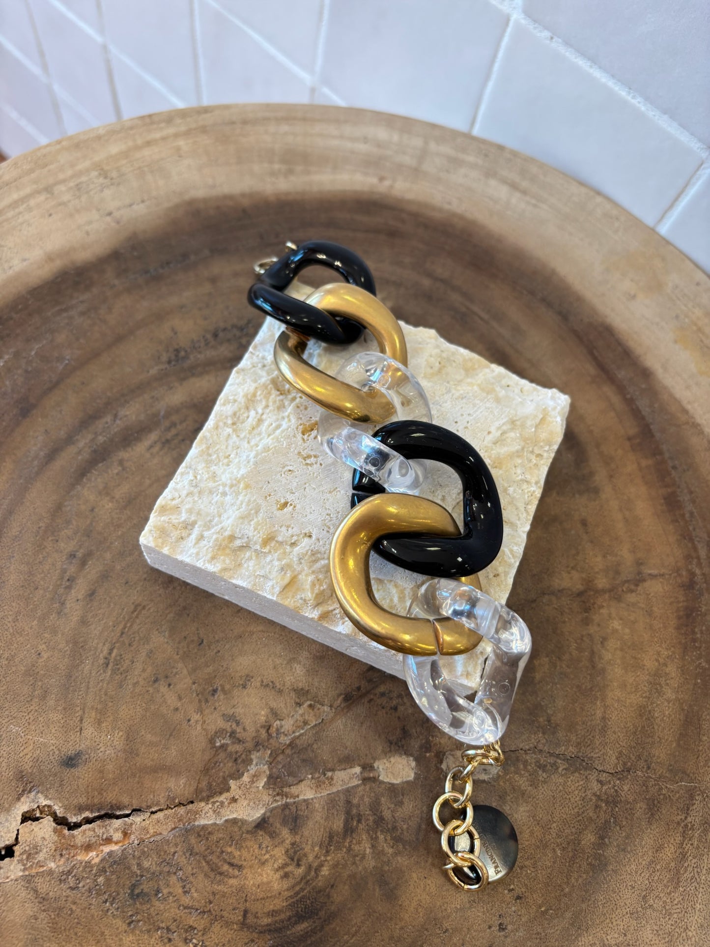 Maille Bracelet Gold & Black Givré