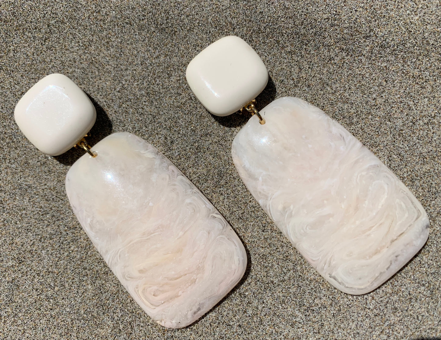 Charline Earrings Marble Cream/Beige - Francine Bramli