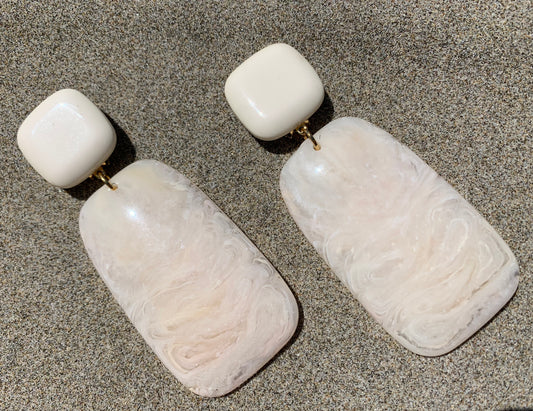 Charline Earrings Marble Cream/Beige - Francine Bramli