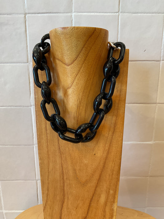 Black link Necklace - Francine Bramli