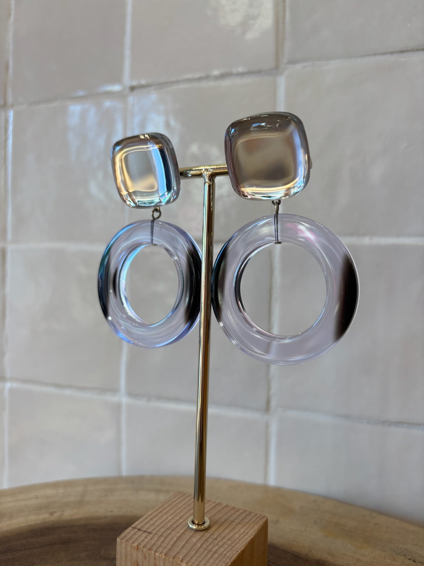 Comete S Earrings Grey Mirror