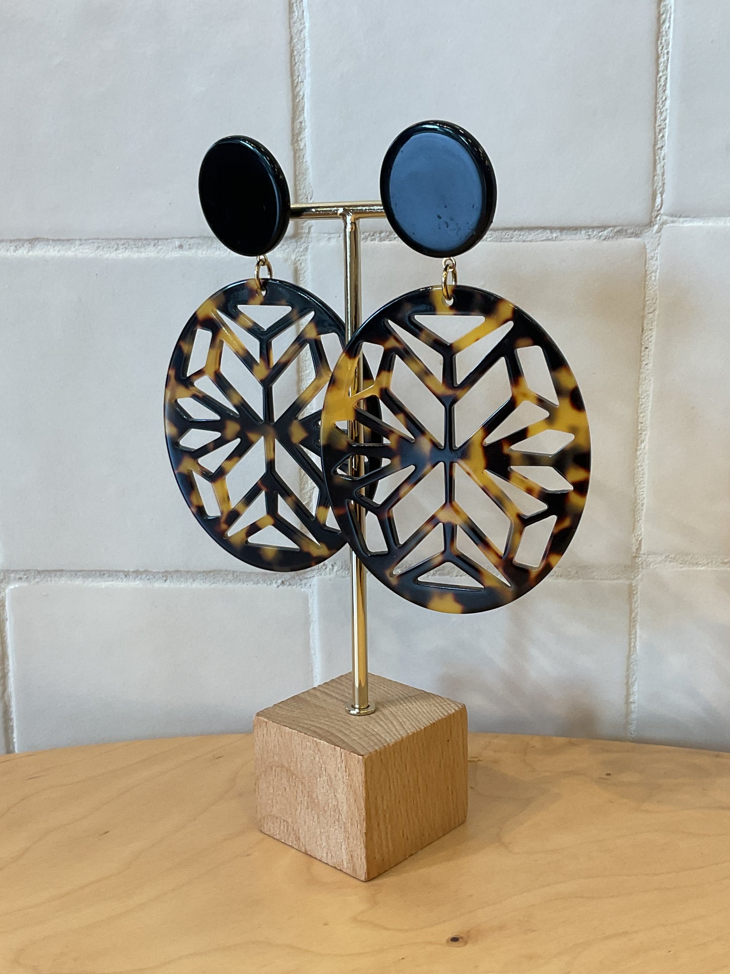 Frost XXL Long Earrings Brown