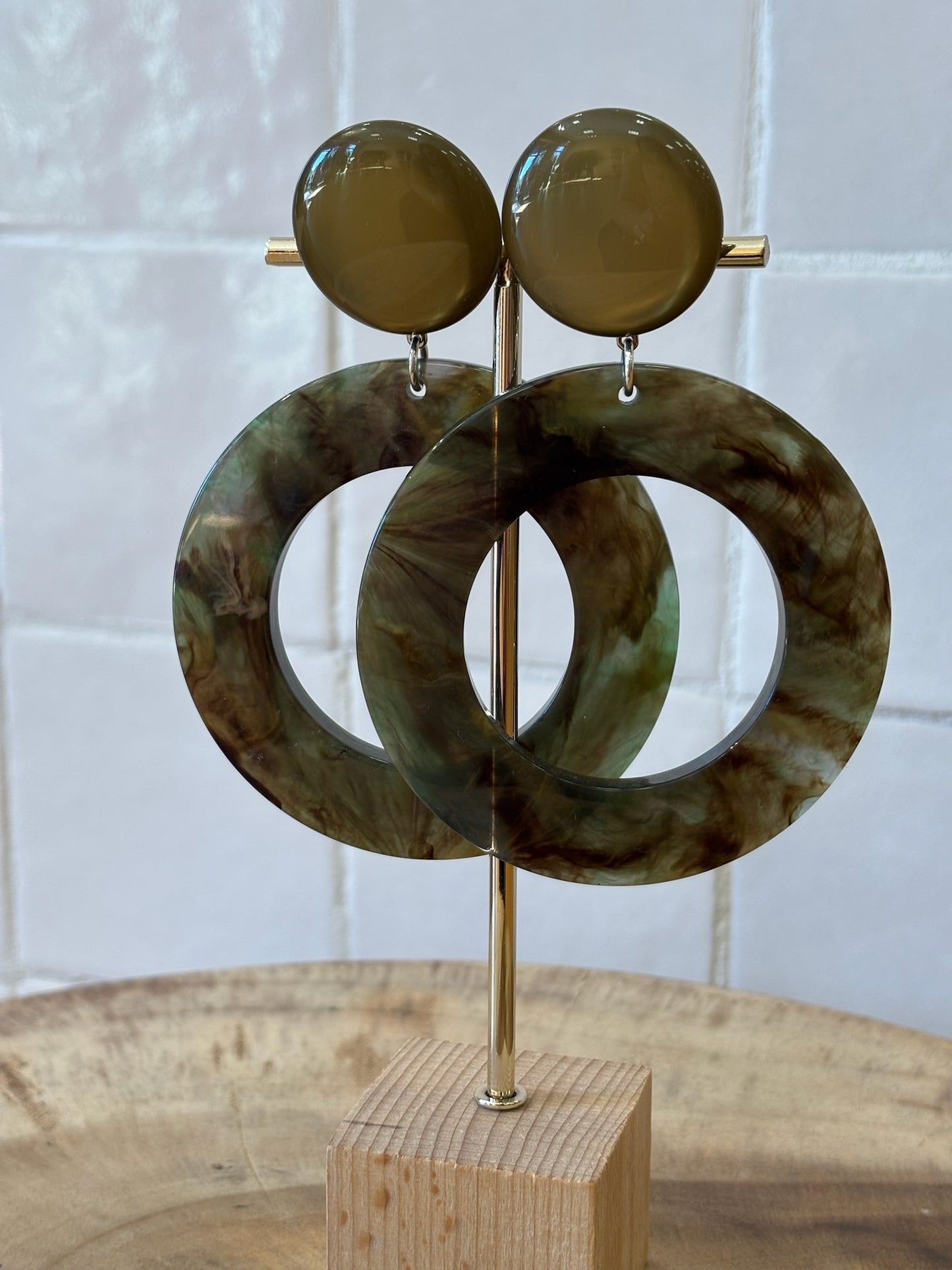 Josephine earrings marble green