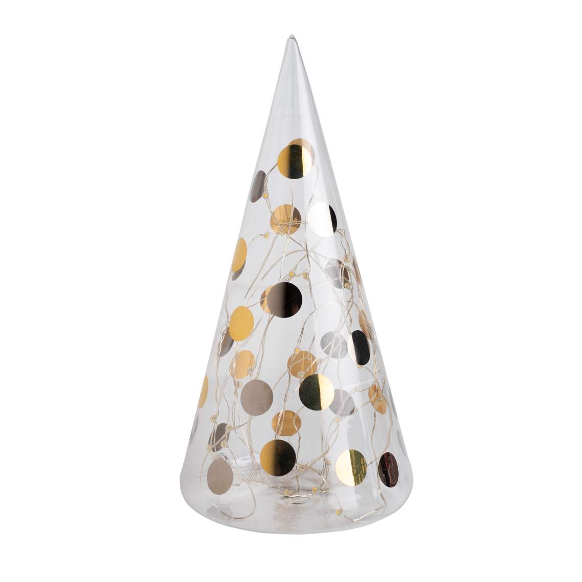 LED glass fir tree - Dots bicolor
