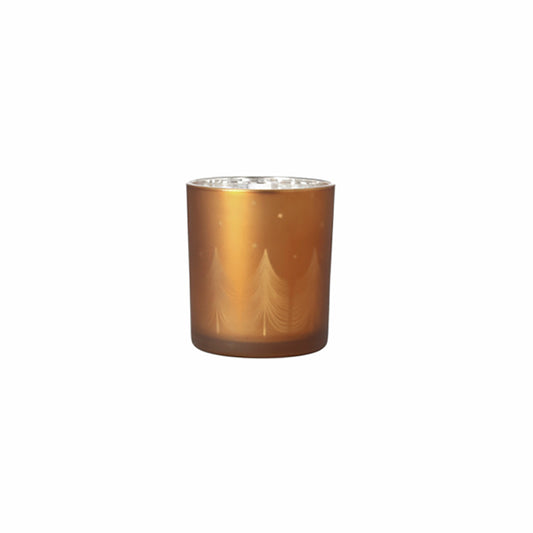 Tealight Holder - Glossy Light Fir Forest Copper Gold