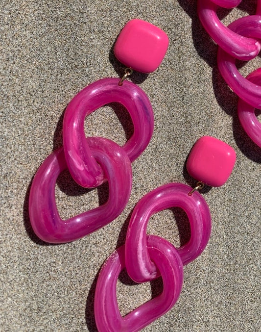 Maille Earrings Pink Fuchsia