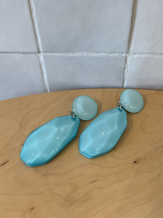 Juicy Clip Earrings Turquoise Blue