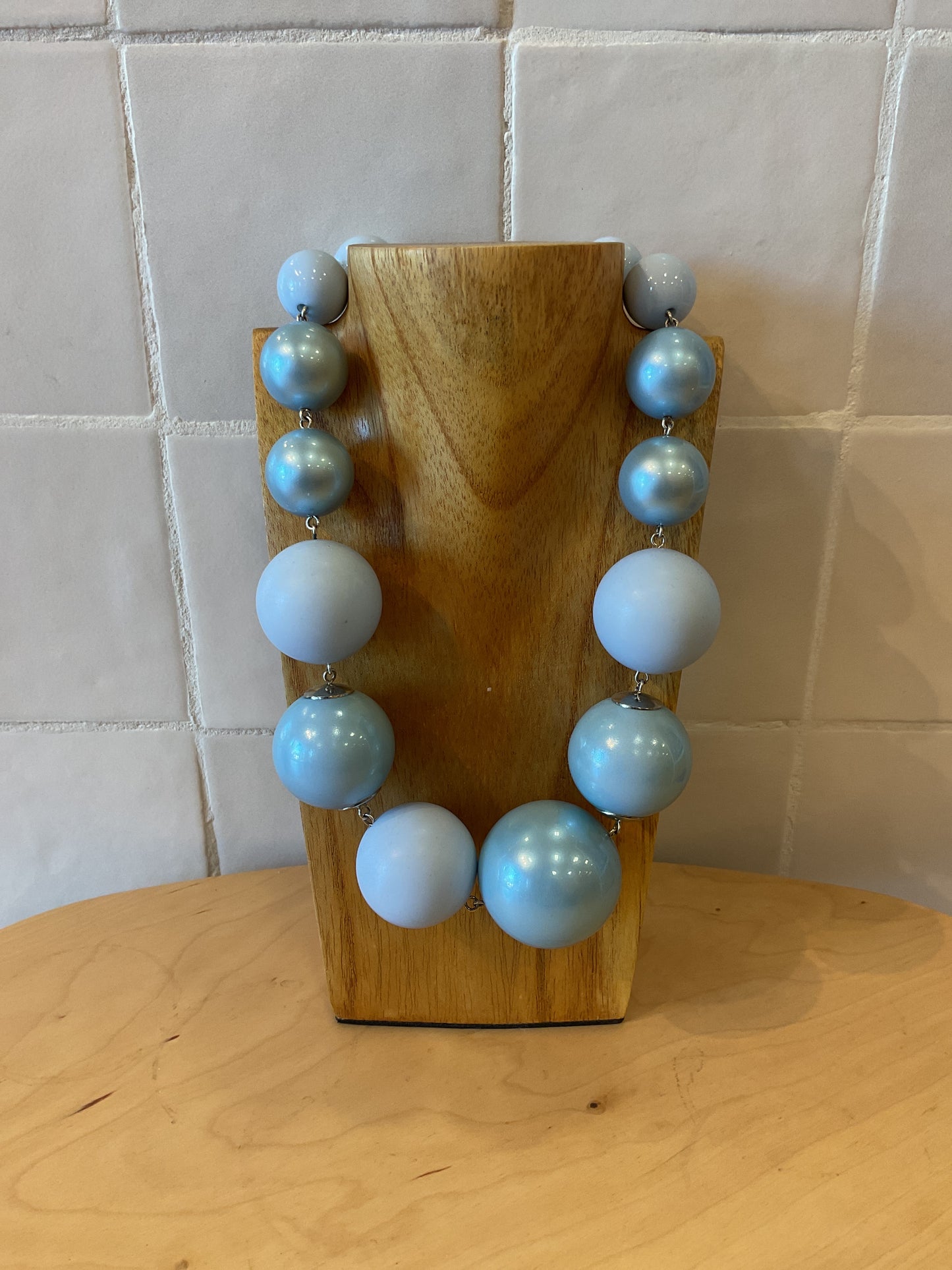 Ball Light Blue Necklace - Francine Bramli