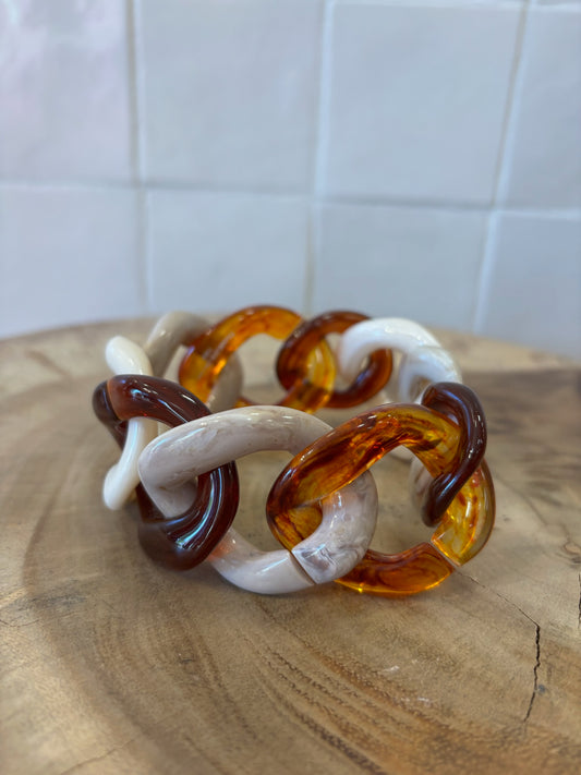 Maille Bracelet marble Taupe Amber cream