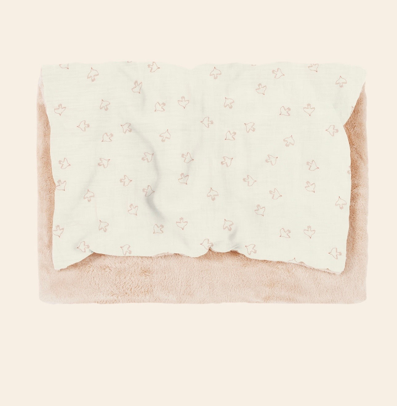 Wabi Sabi Baby blanket Washed double Muslin - Brown Hoshi Birds