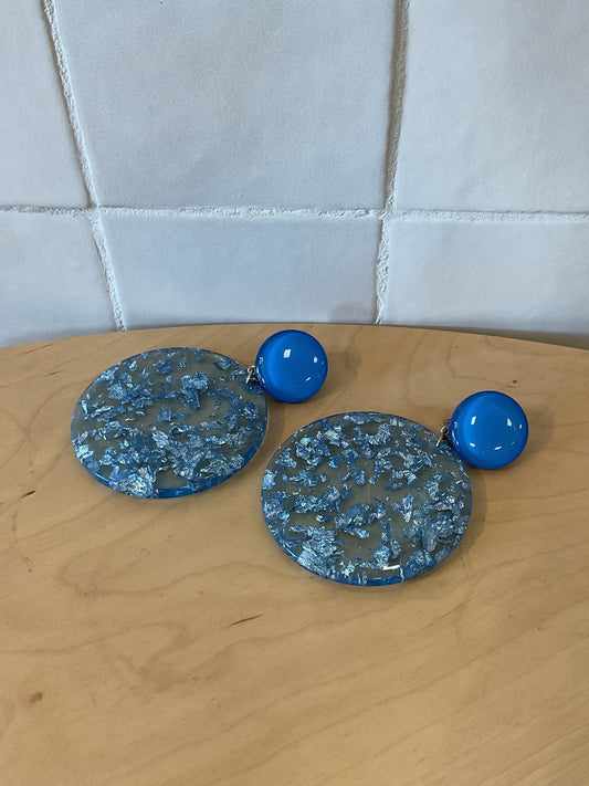 St Barth Earrings Blue Silver