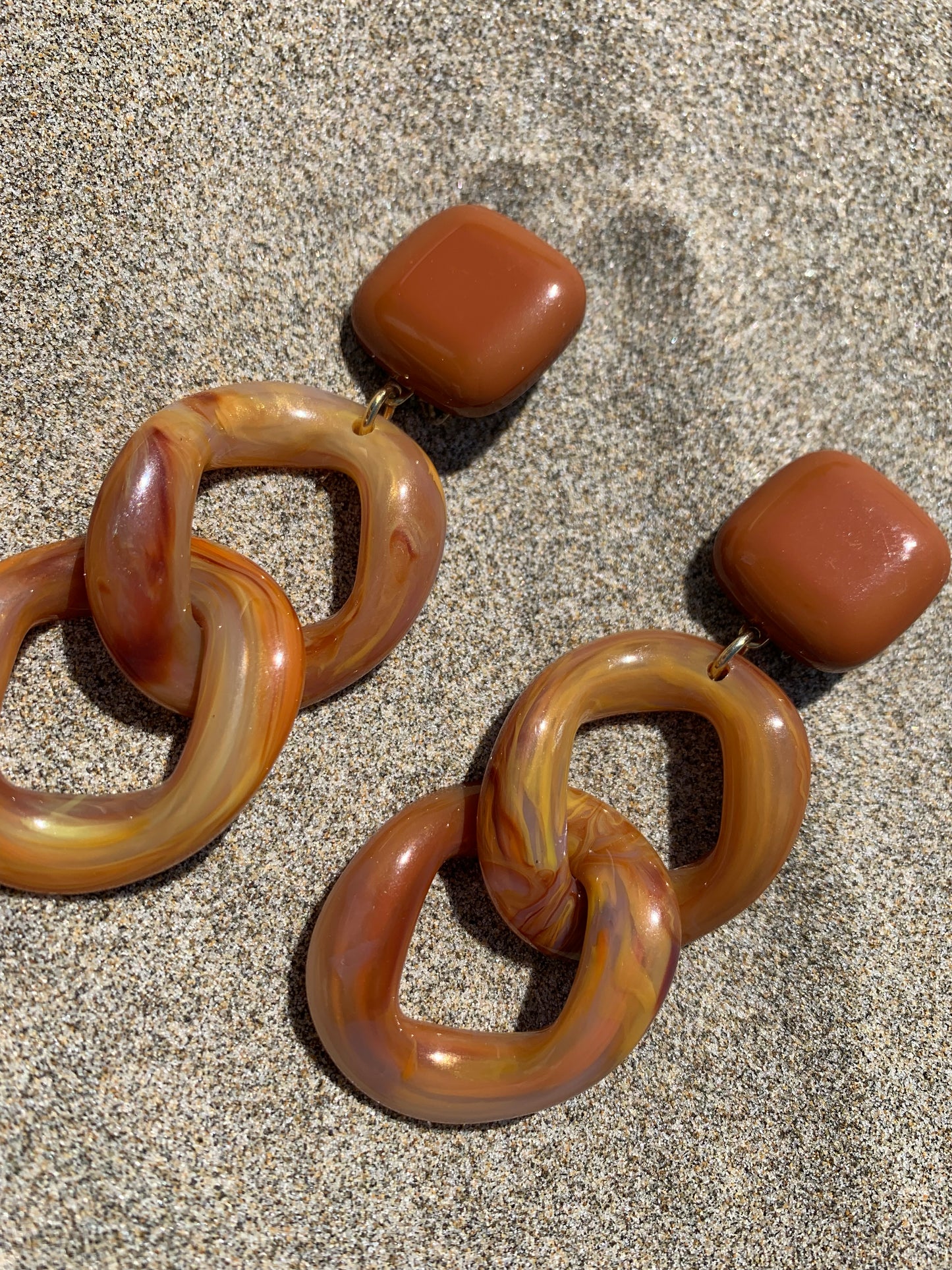 Maille Earrings Marble Brown