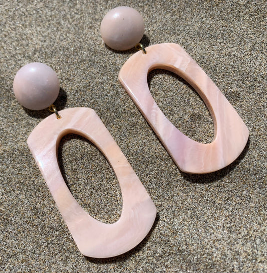 Pegasus Earrings Marble Light Pink - Francine Bramli
