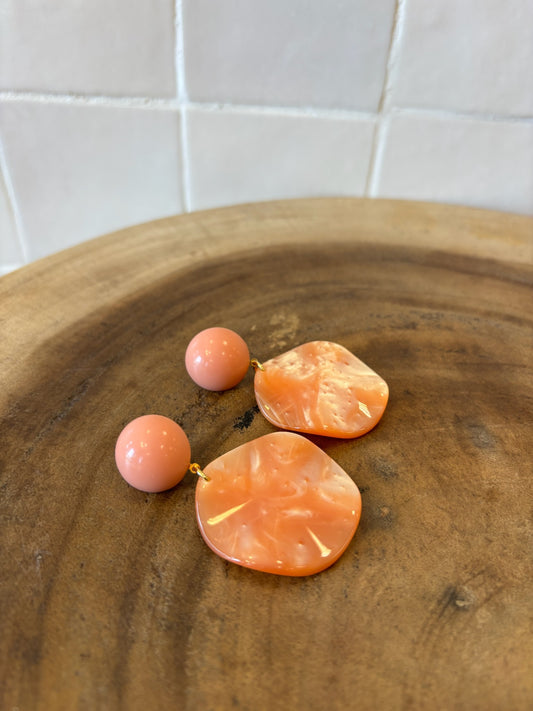 Venus Small Pierced Earrings Peach