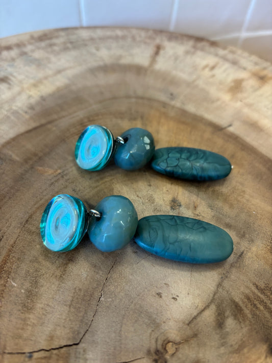 Long Maldives earrings turquoise