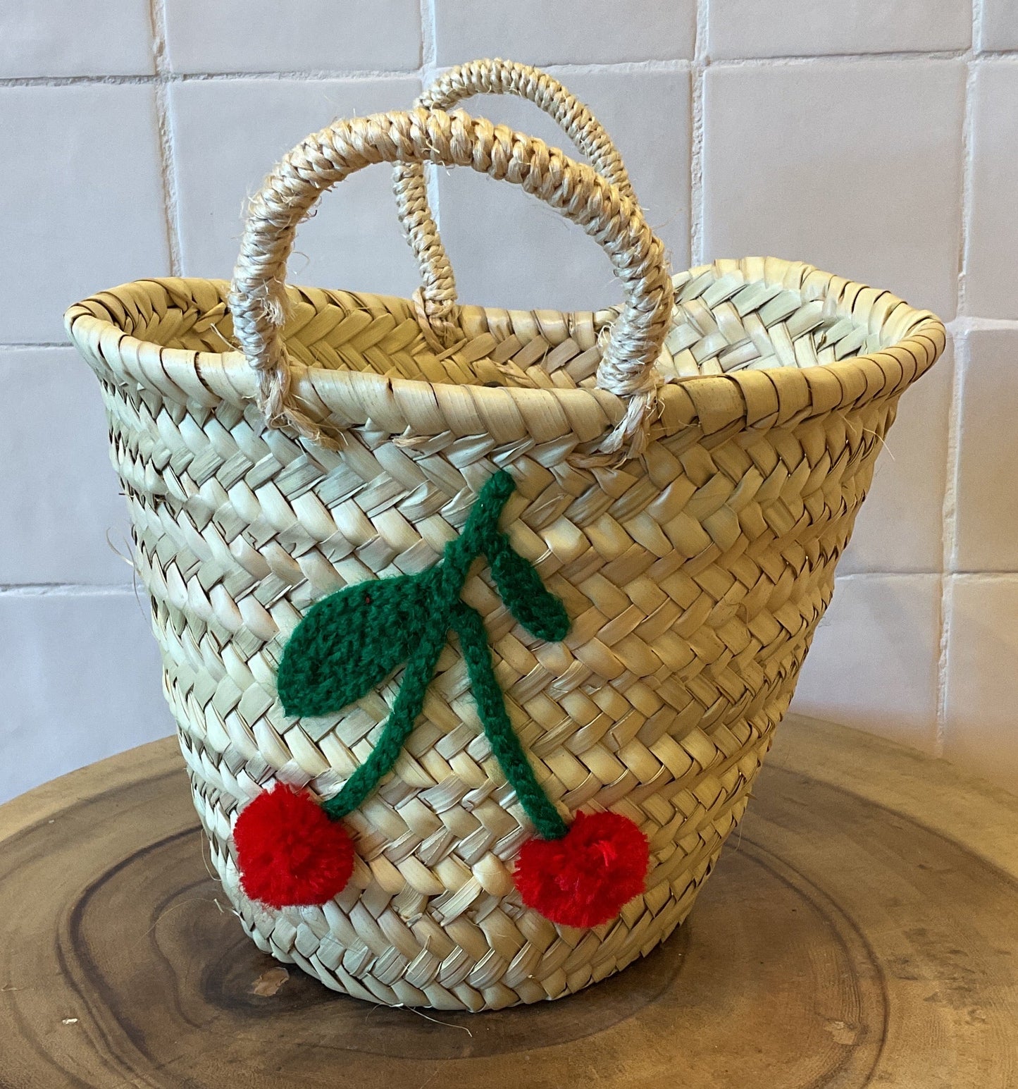 Moroccan Basket Bag Cherries