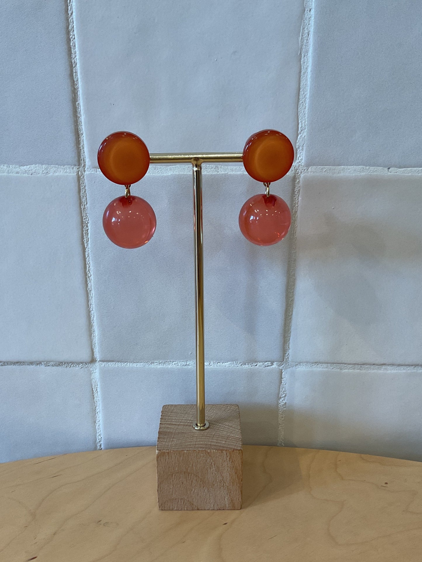 Ball Small Orange Earrings