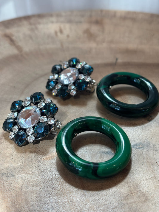 Vanille S Earrings Crystal Green