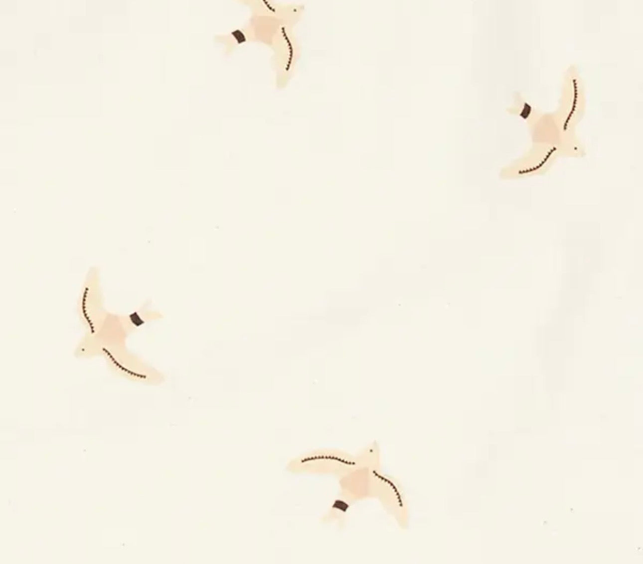 Wabi Sabi Baby blanket Washed double Muslin - Nude haiku birds natural