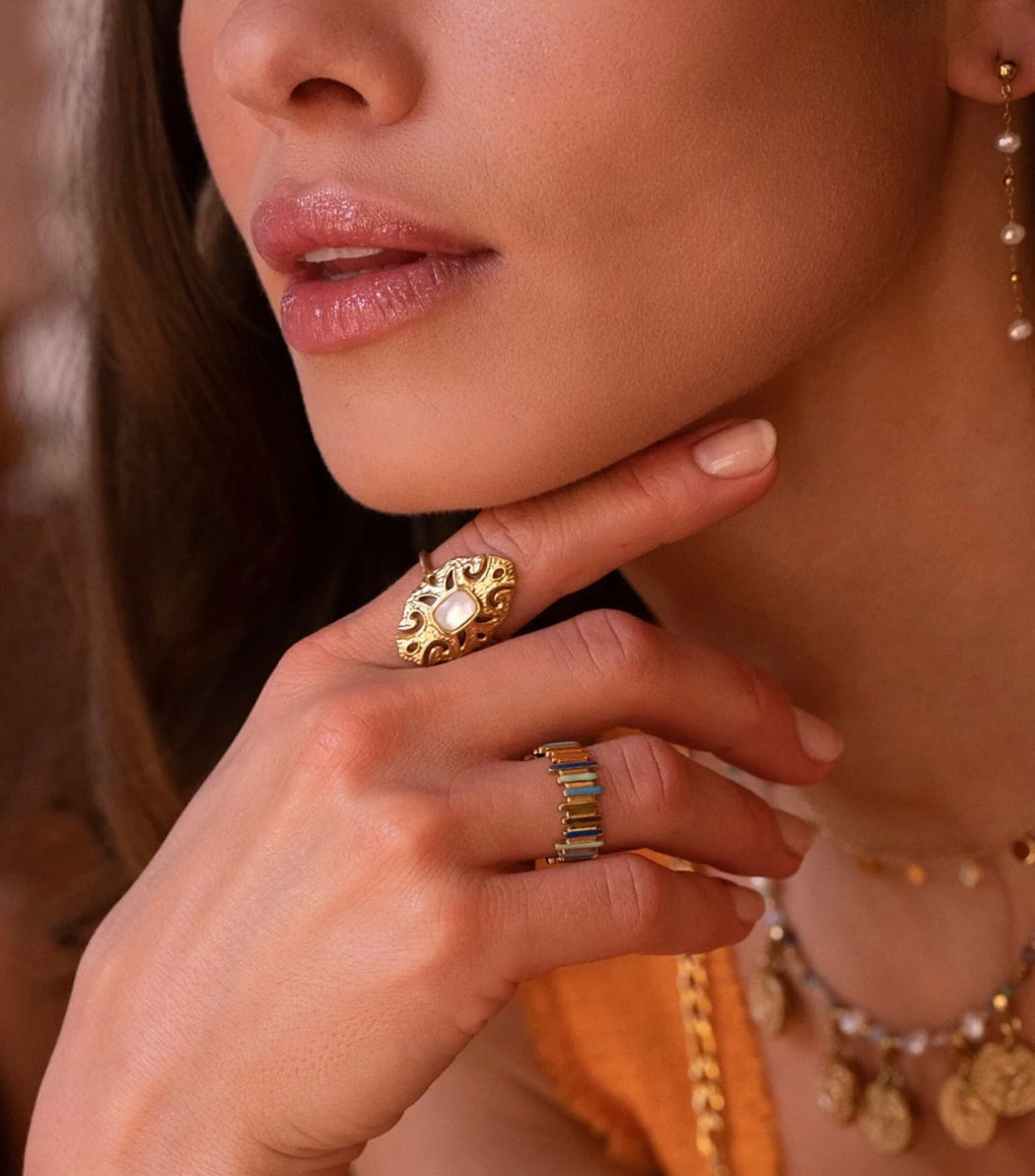 Selina Gold Ring African Turquoise